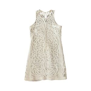 White crochet mini dress